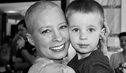 Madeline Lewis with her son